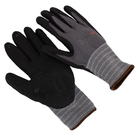 Nitrile Foam Palm And Fingertips Glove- Nylon Shell- Large, 12PK